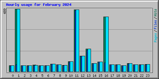 Hourly usage for February 2024