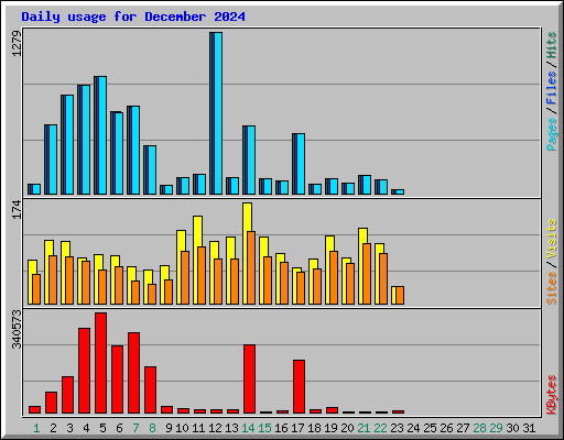 Daily usage for December 2024