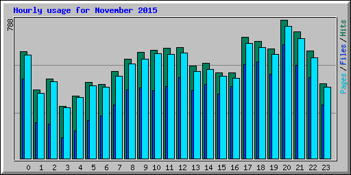 Hourly usage for November 2015