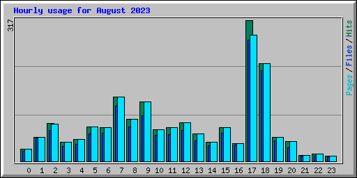 Hourly usage for August 2023