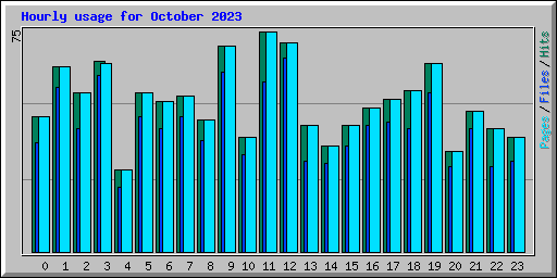 Hourly usage for October 2023