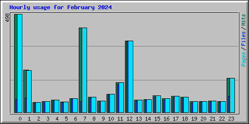 Hourly usage for February 2024