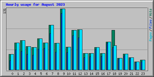 Hourly usage for August 2023