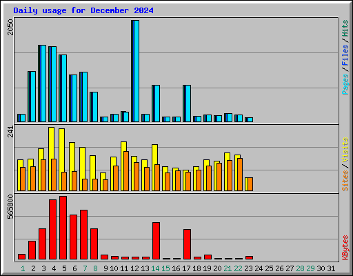 Daily usage for December 2024