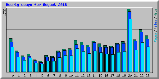 Hourly usage for August 2016