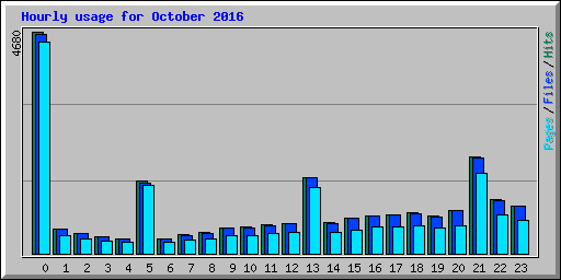 Hourly usage for October 2016