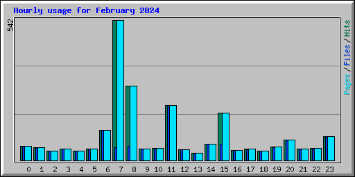 Hourly usage for February 2024