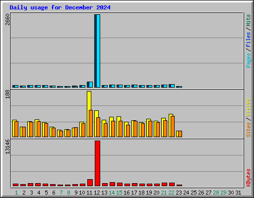 Daily usage for December 2024