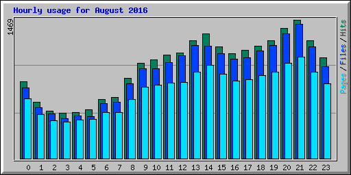 Hourly usage for August 2016