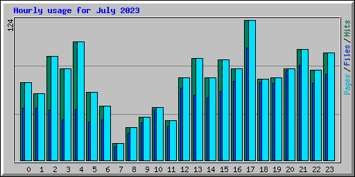 Hourly usage for July 2023