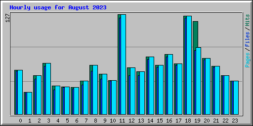 Hourly usage for August 2023