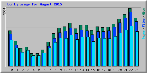 Hourly usage for August 2015