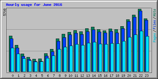 Hourly usage for June 2016