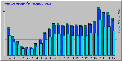 Hourly usage for August 2016