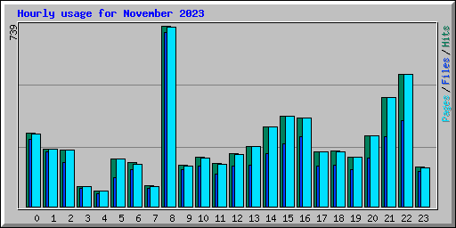 Hourly usage for November 2023