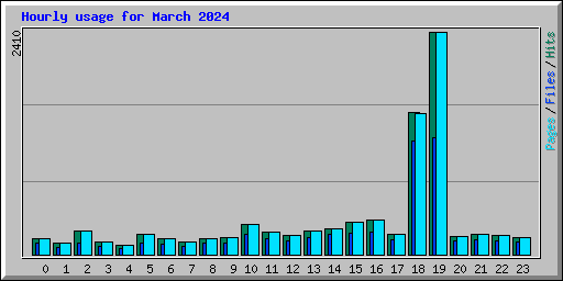 Hourly usage for March 2024