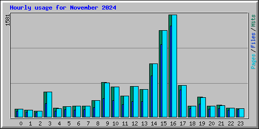 Hourly usage for November 2024