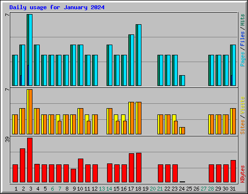 Daily usage for January 2024