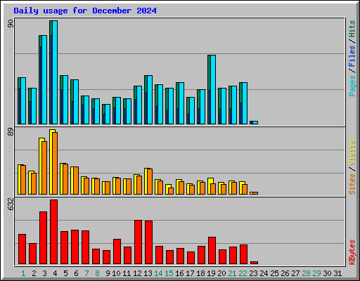 Daily usage for December 2024