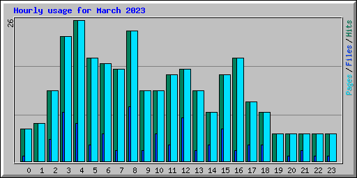 Hourly usage for March 2023