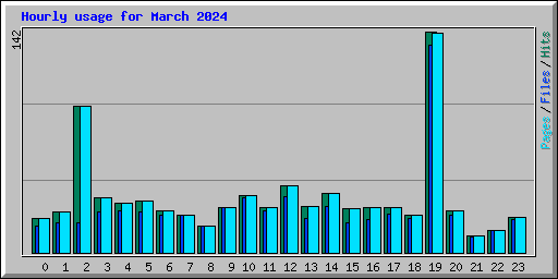 Hourly usage for March 2024